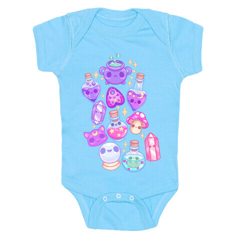 Kawaii Witchy Pattern Baby One-Piece