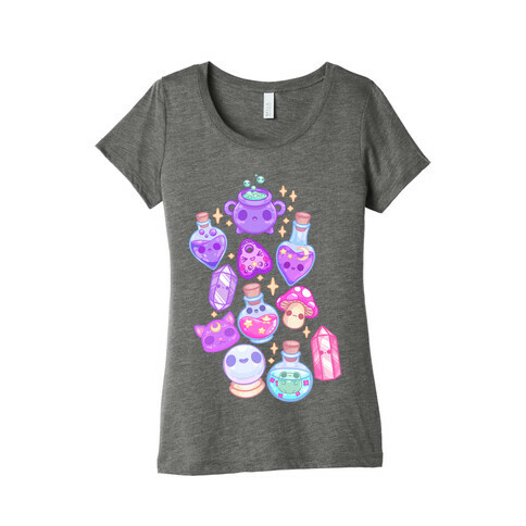 Kawaii Witchy Pattern Womens T-Shirt