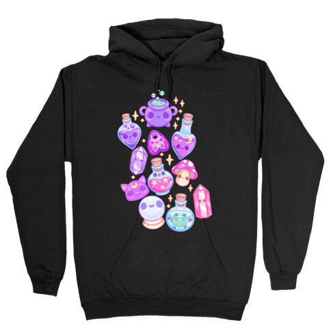 Kawaii Witchy Pattern Hooded Sweatshirt