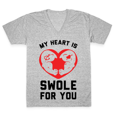 My Heart Is Swole For You V-Neck Tee Shirt