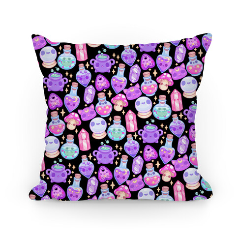 Kawaii Witchy Pattern Pillow