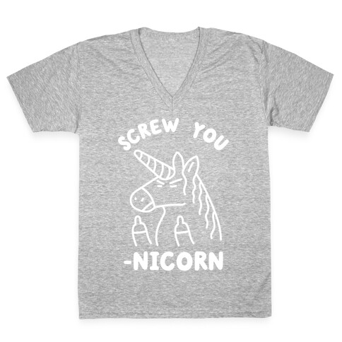 Screw You-nicorn V-Neck Tee Shirt