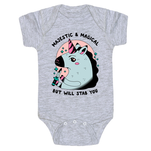 Majestic & Magical, But Will Stab You Unicorn Baby One-Piece