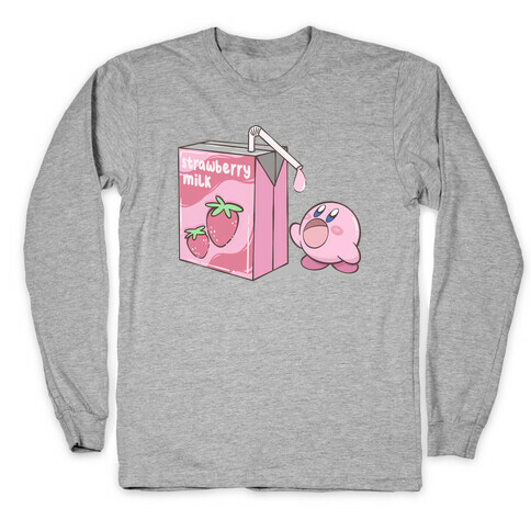Strawberry Milk Kirby Parody Long Sleeve T-Shirt