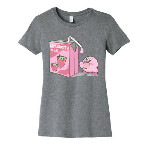 Strawberry Milk Kirby Parody Womens T-Shirt