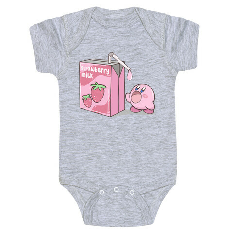 Strawberry Milk Kirby Parody Baby One-Piece