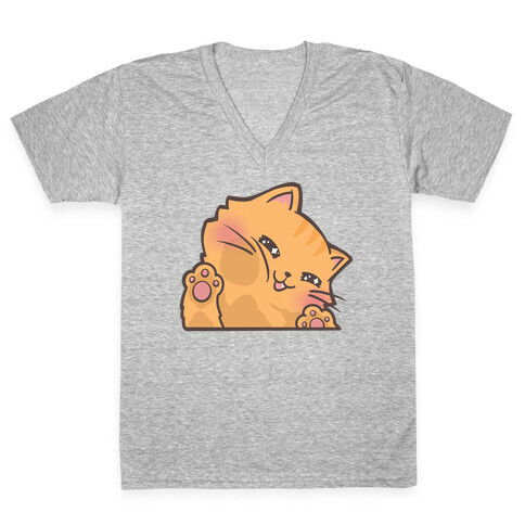 Kawaii Squish Cat V-Neck Tee Shirt