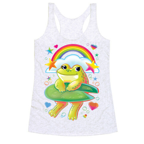 90's Rainbow Frog Racerback Tank Top