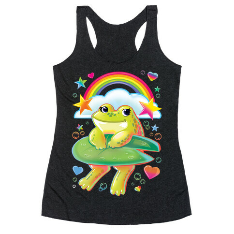 90's Rainbow Frog Racerback Tank Top