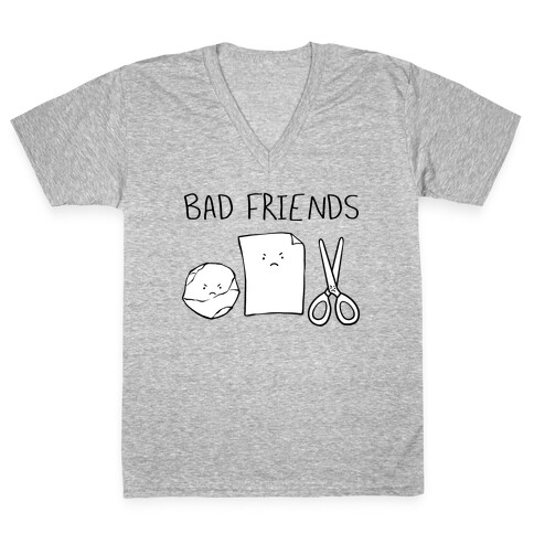 Bad Friends Parody (black) V-Neck Tee Shirt