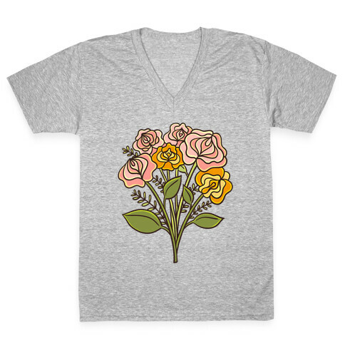 Vulva Bouquet V-Neck Tee Shirt