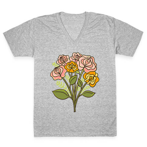 Vulva Bouquet V-Neck Tee Shirt