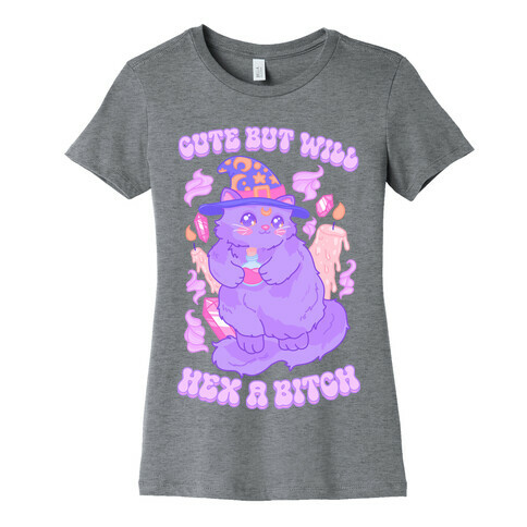 Cute But Will Hex a Bitch Cat Womens T-Shirt