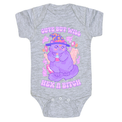 Cute But Will Hex a Bitch Cat Baby One-Piece
