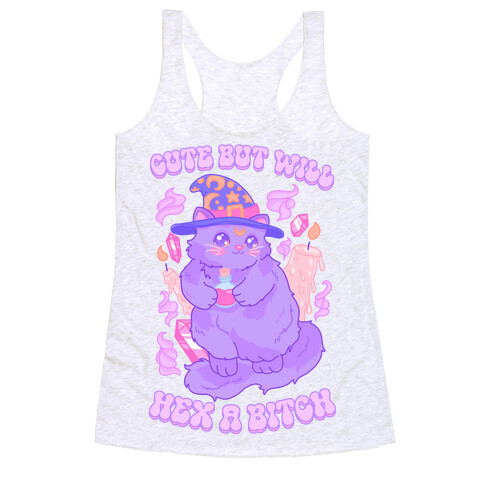 Cute But Will Hex a Bitch Cat Racerback Tank Top