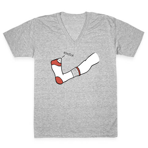 Bonjour Toe V-Neck Tee Shirt