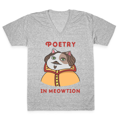 Poetry In Meowtion Parody V-Neck Tee Shirt