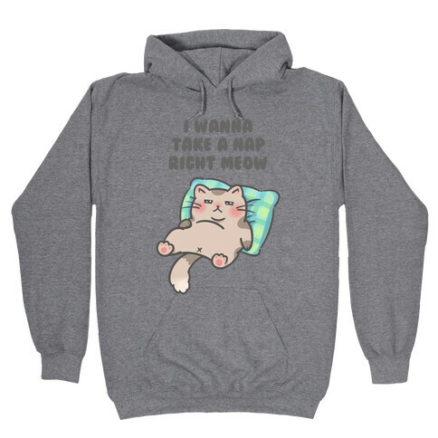 I Wanna Take A Nap Right Meow Hooded Sweatshirt