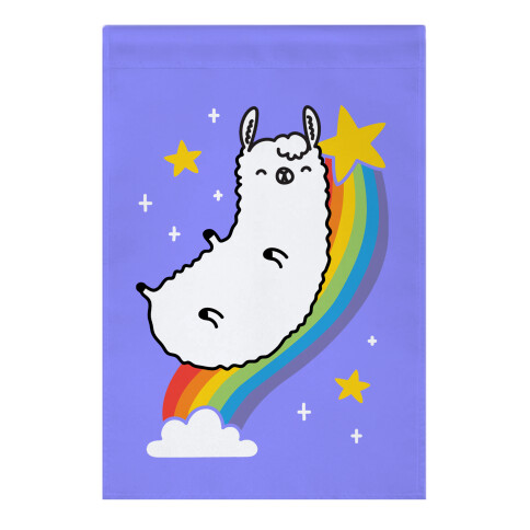 Llama On A Rainbow Garden Flag