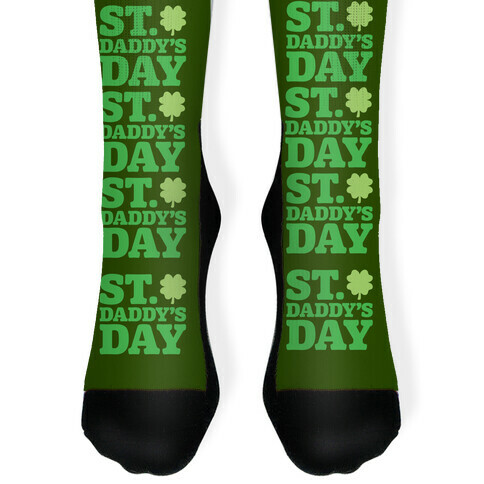 St. Daddy's Day White Print Sock