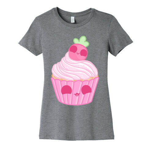 Kawaii Strawberry Cupcake Womens T-Shirt