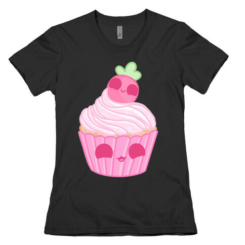 Kawaii Strawberry Cupcake Womens T-Shirt