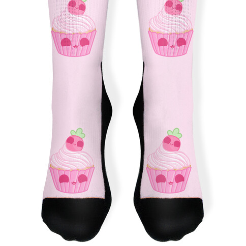 Kawaii Strawberry Cupcake Sock