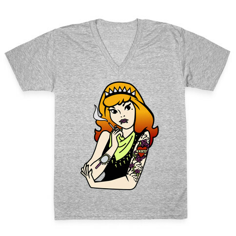 Punk Rock Daphne Parody V-Neck Tee Shirt