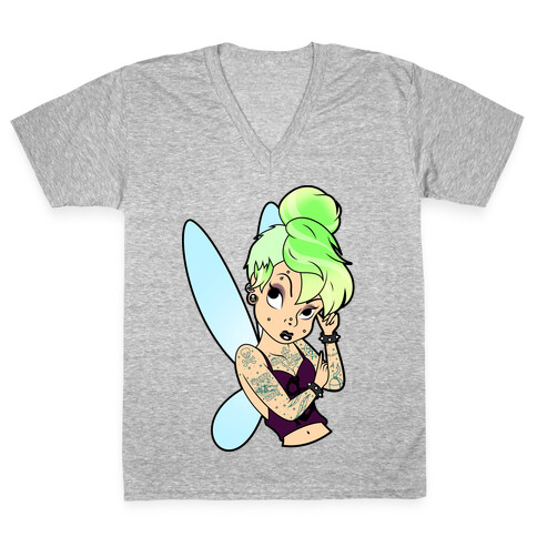 Punk Tinkerbell V-Neck Tee Shirt