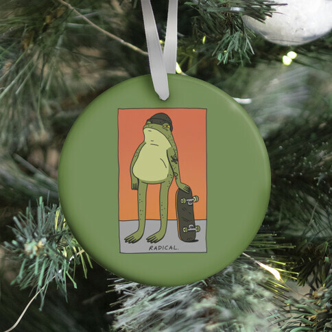 Radical Frog Skater Ornament