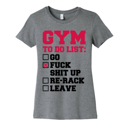 Gym To Do List Womens T-Shirt