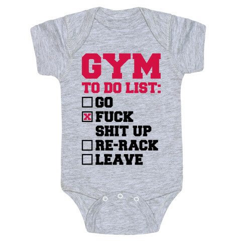 Gym To Do List Baby One-Piece