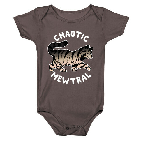 Chaotic Mewtral (Chaotic Neutral Cat) Baby One-Piece