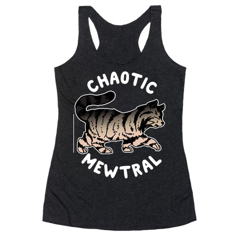 Chaotic Mewtral (Chaotic Neutral Cat) Racerback Tank Top