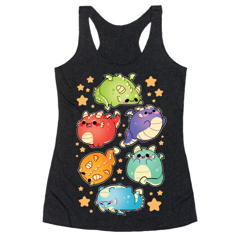 Kawaii Dragons Pattern Racerback Tank Top