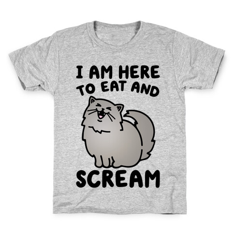 I Am Here To Eat and Scream Kids T-Shirt