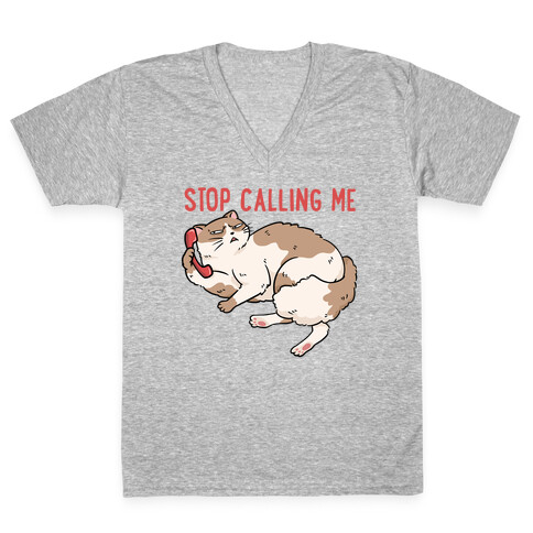 Stop (Cat) Calling Me V-Neck Tee Shirt