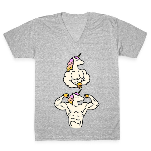 Majestic Buff Unicorn V-Neck Tee Shirt