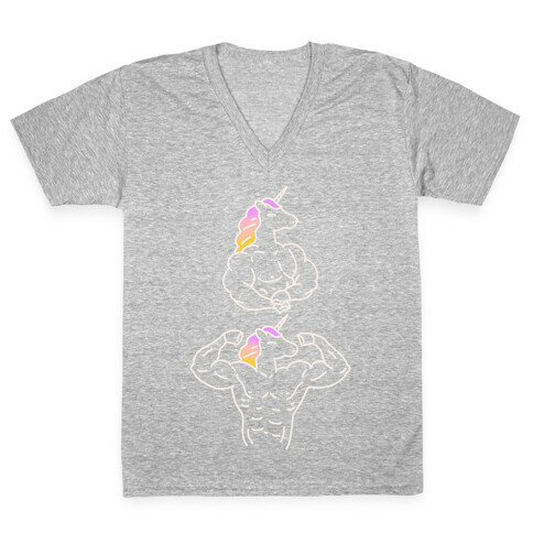 Majestic Buff Unicorn V-Neck Tee Shirt