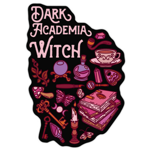 Dark Academia Witch Pattern Die Cut Sticker