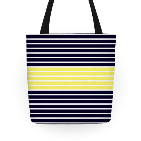 Navy and Yellow Stripe Tote Tote