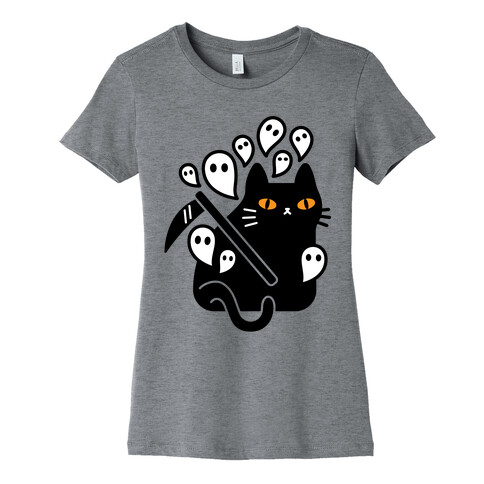 Nine Lives Reaper Cat Womens T-Shirt