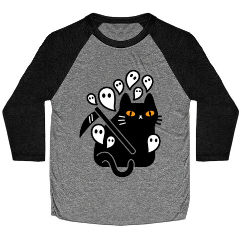 Nine Lives Reaper Cat Baseball Tee