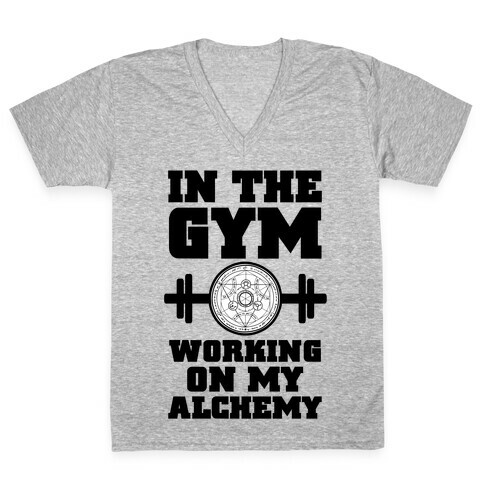 In the Gym Working on my Alchemy V-Neck Tee Shirt