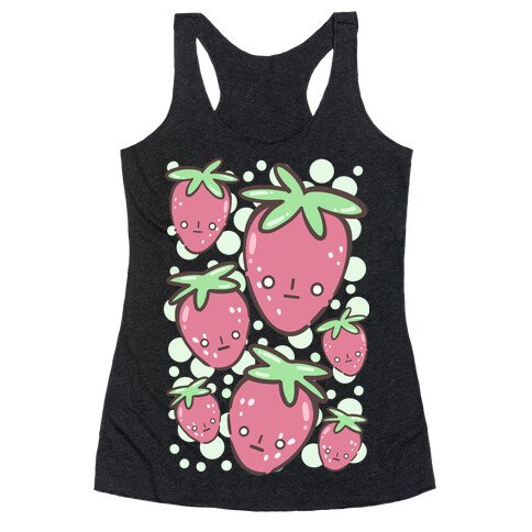 Indifferent Strawberries Racerback Tank Top