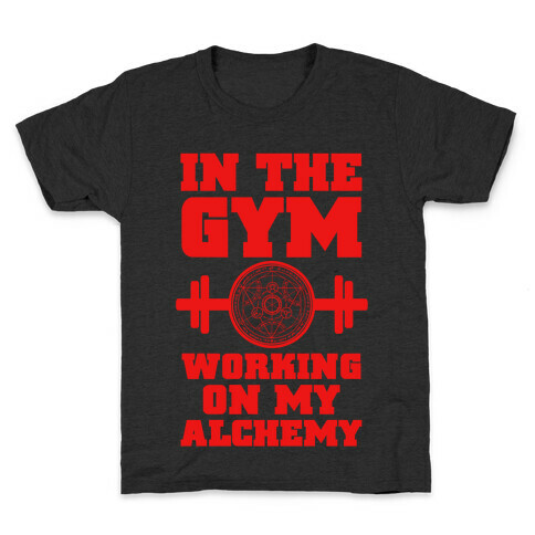 In the Gym Working on my Alchemy Kids T-Shirt