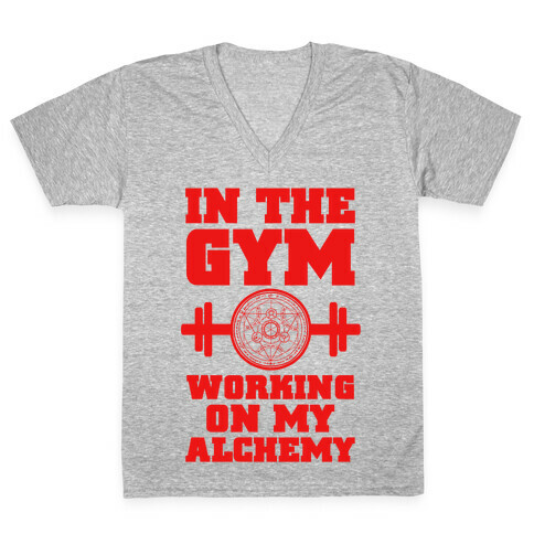 In the Gym Working on my Alchemy V-Neck Tee Shirt