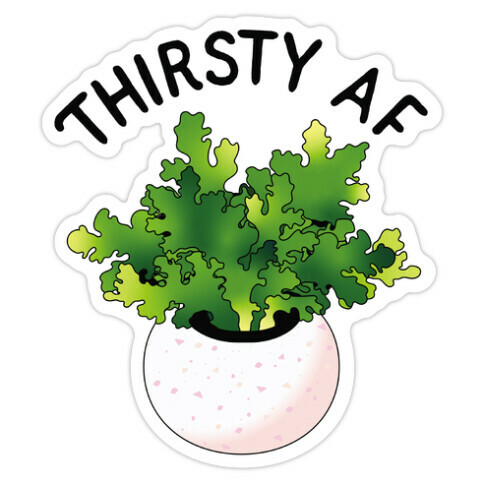 Thirsty AF Houseplant  Die Cut Sticker