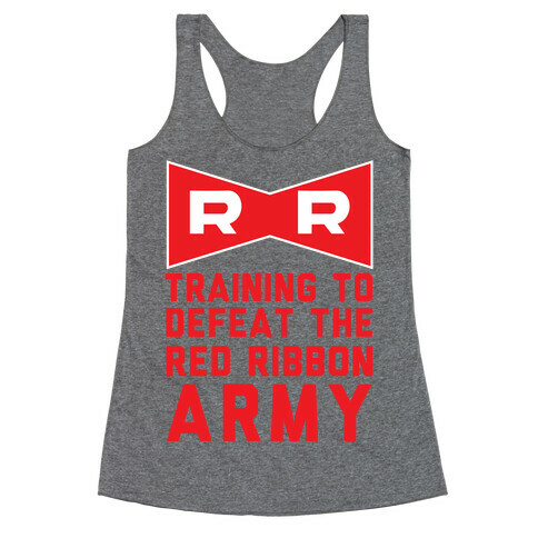 Training To Defeat The Red Ribbon Army Racerback Tank Top