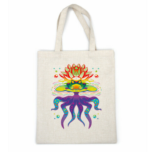 Psychedelic Lily Frog Casual Tote